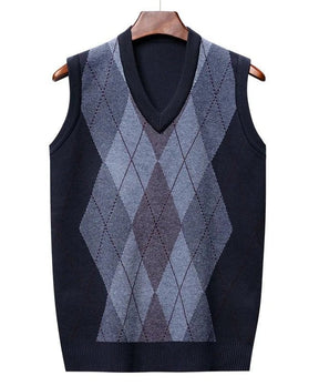 Colete Xadrez Masculino de Lã - Estilo e Conforto