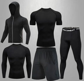 Conjunto Masculino Esportivo de Compressão - 5 Peças