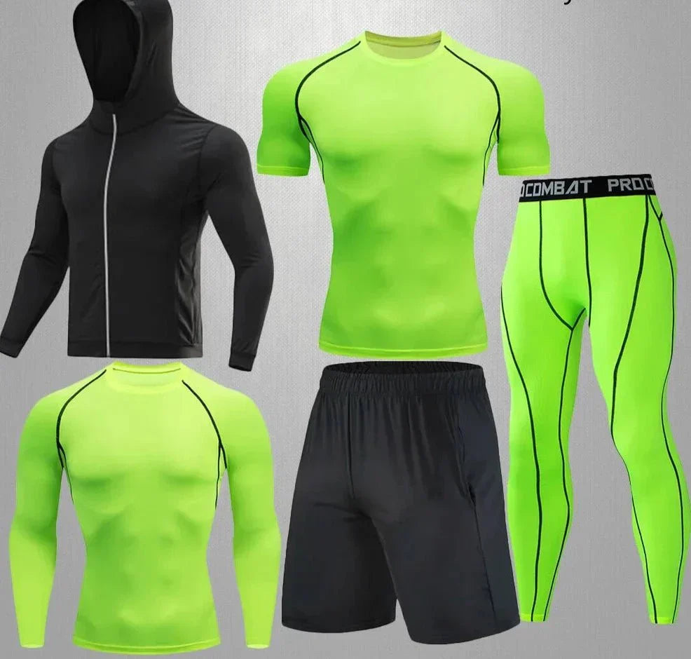 Conjunto Masculino Esportivo de Compressão - 5 Peças