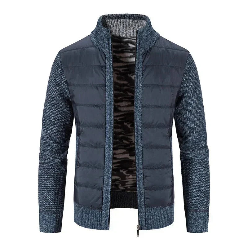 Jaqueta Puffer Masculina com Manga em Lã